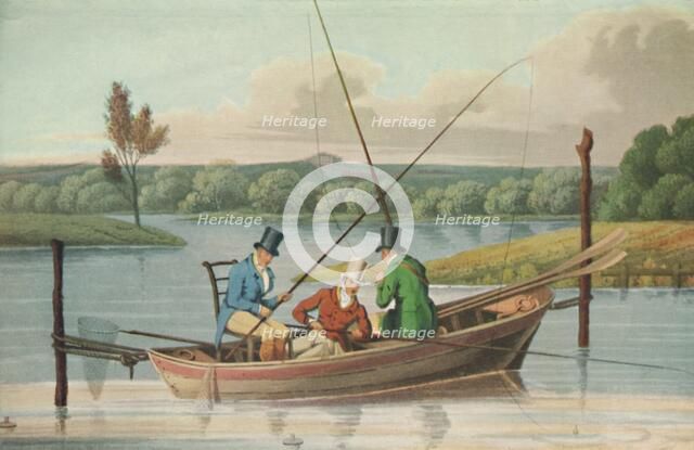 'Fishing in a Punt', 1820, (1929). Artist: John Heaviside Clark.