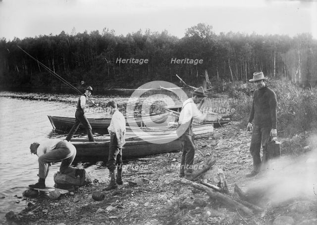 Fishing in New Brunswick -- the Bean Bake, between c1910 and c1915. Creator: Bain News Service.
