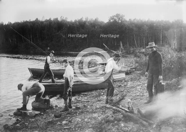Fishing in New Brunswick -- the Bean Bake, between c1910 and c1915. Creator: Bain News Service.