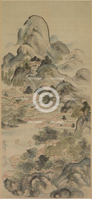Fishing in Springtime, 1700s. Creator: Ike Taiga (Japanese, 1723-1776).