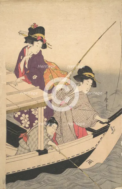 Fishing, late 18th century. Creator: Kitagawa Utamaro.
