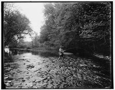 Fishing on the Genegantslet, Smithville Flats, N.Y., between 1890 and 1901. Creator: Unknown