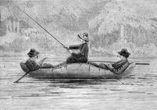 Fishing on the Ristigouche, in Canada - drawing by Princess Louise, 1880. Creator: Unknown