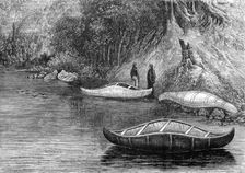 Fishing on the Ristigouche, in Canada - drawing by Princess Louise, 1880. Creator: Unknown