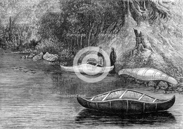 Fishing on the Ristigouche, in Canada - drawing by Princess Louise, 1880. Creator: Unknown.