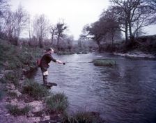 Fishing on the Tamar, Cornwall, c1955. Creator: Arthur Charles Kirby Ware