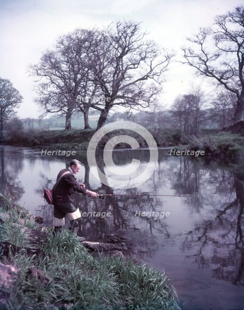 Fishing on the Tamar, Cornwall, c1955. Creator: Arthur Charles Kirby Ware.