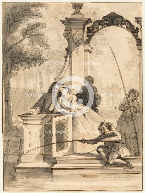 Fishing Party, 1738. Creator: Cornelis Troost.