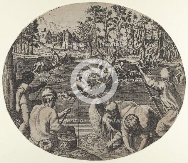 Fishing Scene, 1547. Creator: Leon Davent.