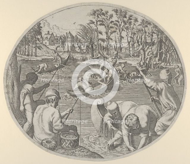 Fishing Scene, 1547. Creator: Leon Davent.