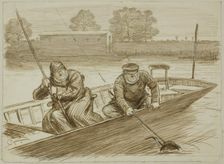 Fishing Scene, c. 1884. Creator: Charles Samuel Keene