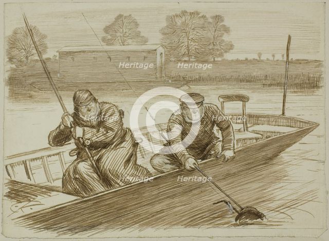 Fishing Scene, c. 1884. Creator: Charles Samuel Keene.