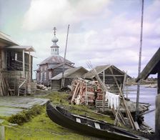 Fishing settlement, 1915. Creator: Sergey Mikhaylovich Prokudin-Gorsky