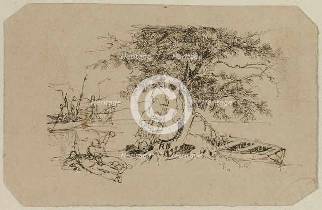 Fishing Spot, 1839. Creator: Rodolphe Bresdin.