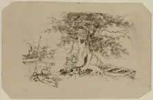 Fishing Spot, 1839. Creator: Rodolphe Bresdin