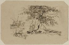 Fishing Spot, 1839. Creator: Rodolphe Bresdin