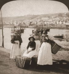 Fishwives at Newlyn, Cornwall 1900. Creator: Works and Sun Sculpture Studios