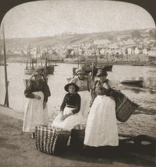 Fishwives at Newlyn, Cornwall 1900. Creator: Works and Sun Sculpture Studios