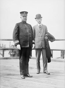 Fisk, Bradley A. as Rear Admiral and First Chief of Naval Operation, Right, with Rear..., 1914. Creator: Harris & Ewing