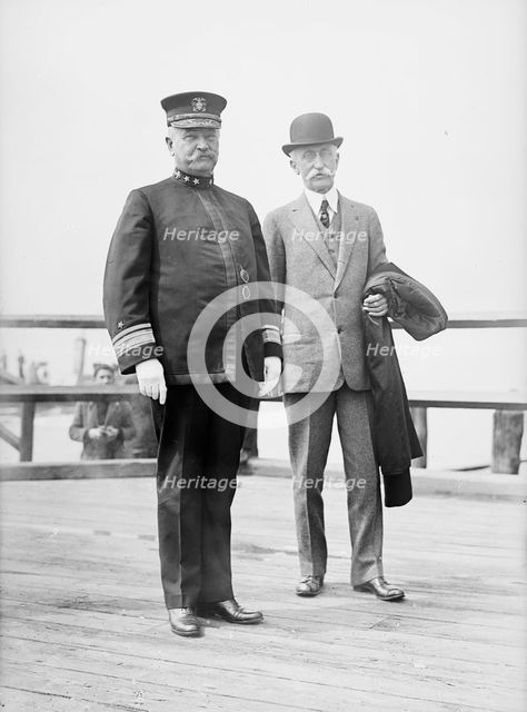 Fisk, Bradley A. as Rear Admiral and First Chief of Naval Operation, Right, with Rear..., 1914. Creator: Harris & Ewing.