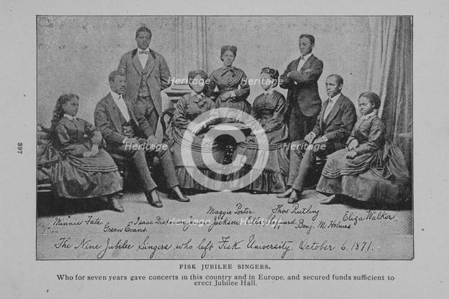 Fisk jubilee singers : Who for seven years gave concerts in this country and in Europe..., 1902. Creator: Unknown.