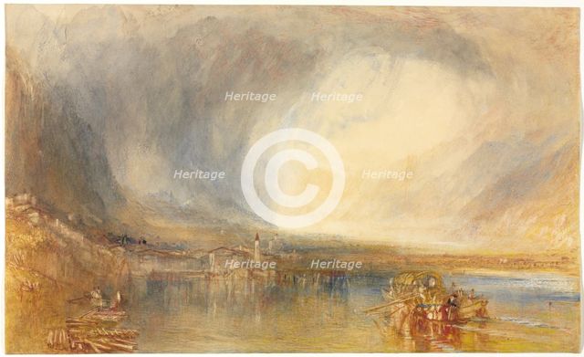 Flüelen, from the Lake of Lucerne, 1845. Creator: Joseph Mallord William Turner (British, 1775-1851).