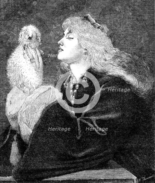 "Fluffy", by J. M. Jopling, in the Exhibition of the Institute of Painters in Water Colours, 1864. Creator: W Thomas.