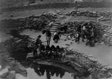 Flute ceremony at Tureva Spring, Middle Mesa, c1905. Creator: Edward Sheriff Curtis