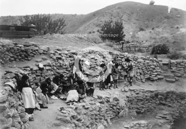 Flute dancers at Tureva Spring (B), c1905. Creator: Edward Sheriff Curtis.