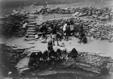 Flute dancers at Tureva Spring, c1905. Creator: Edward Sheriff Curtis