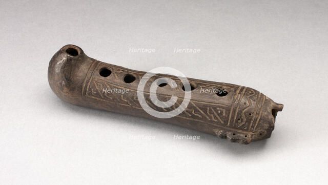 Flute Incised with Geometric Design, A.D. 1200/1450. Creator: Unknown.