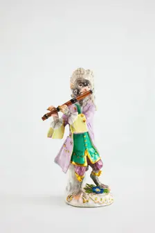 Flute Player for the Monkey Band, Meissen, c. 1765. Creators: Meissen Porcelain, Johann Joachim Kaendler