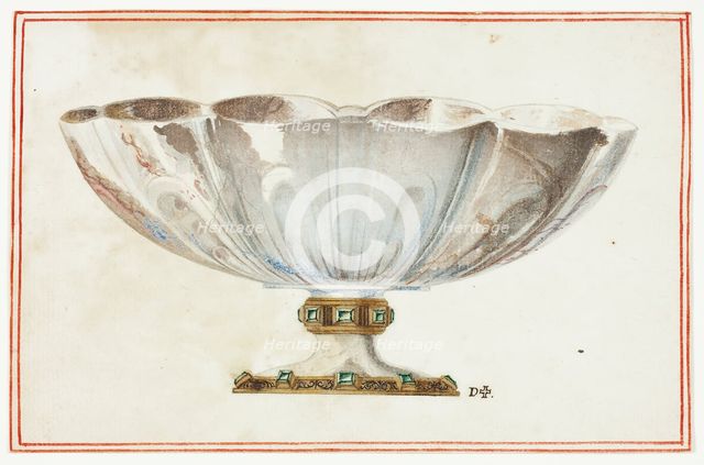 Fluted Bowl with Jewelled Base, n.d. Creator: Giuseppe Grisoni.