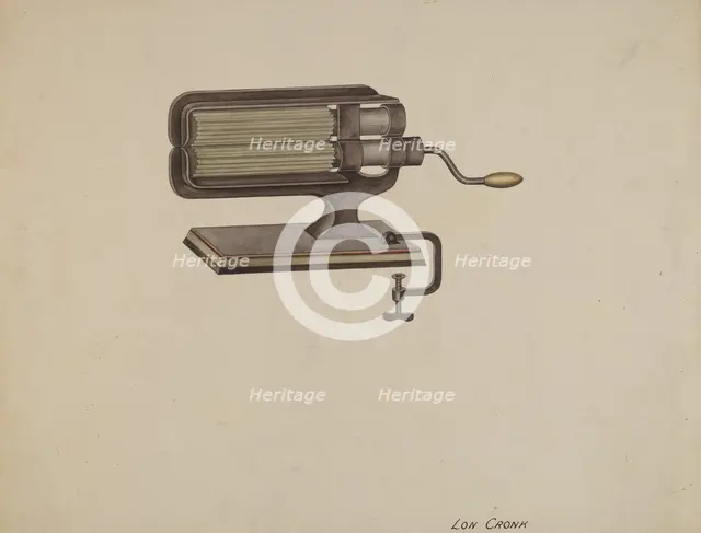 Fluting Iron, 1935/1942. Creator: Lon Cronk.