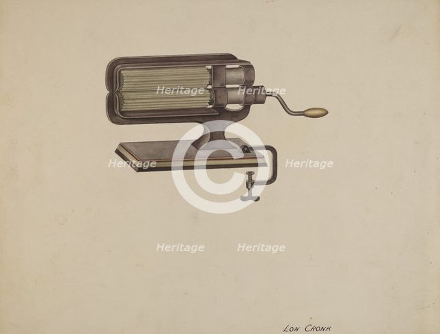 Fluting Iron, 1935/1942. Creator: Lon Cronk.
