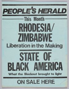 Flyer advertising the September 1977 issue of The People's Herald, 1977. Creator: Unknown