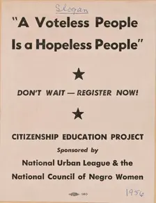 Flyer promoting the Citizenship Education Project, 1956. Creator: Unknown