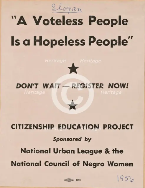 Flyer promoting the Citizenship Education Project, 1956. Creator: Unknown.