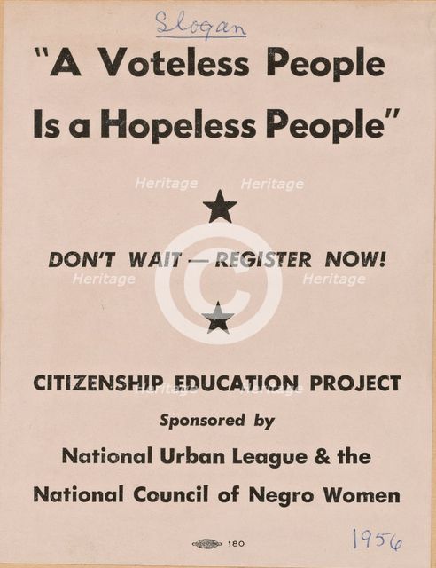 Flyer promoting the Citizenship Education Project, 1956. Creator: Unknown.
