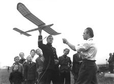 Flying model aircraft, Sweden, c1930-1959(?). Creator: Unknown