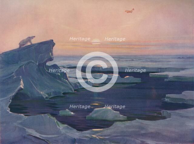 'Flying over the Polar Wastes', 1927. Artist: Unknown.