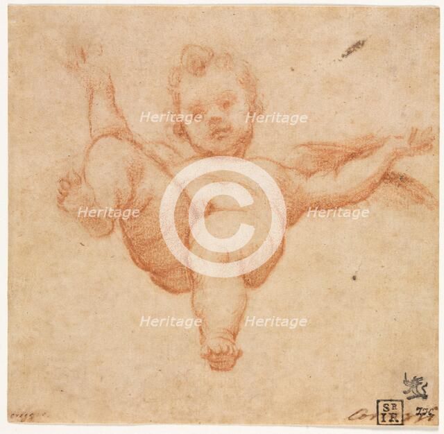 Flying Cupid, c. 1602. Creator: Annibale Carracci (Italian, c. 1560-1609), follower of.
