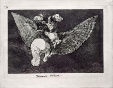 Flying Folly (from the series Los Disparates (Follies), 1815-1819. Artist: Goya, Francisco, de (1746-1828)