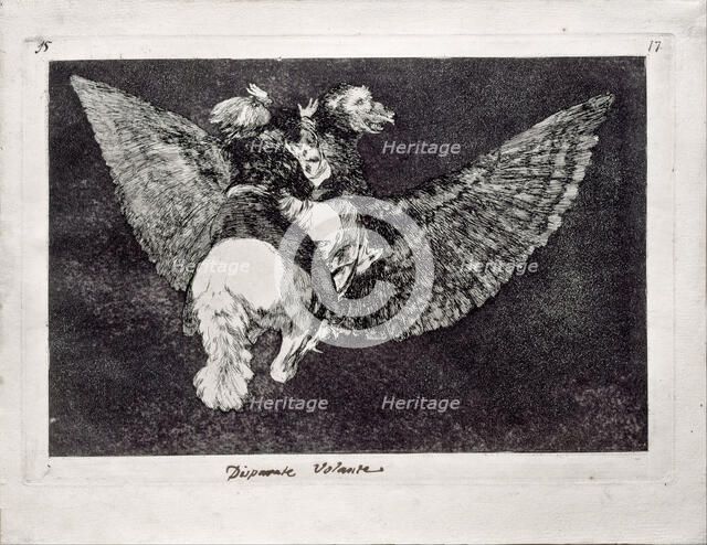 Flying Folly (from the series Los Disparates (Follies), 1815-1819. Artist: Goya, Francisco, de (1746-1828)