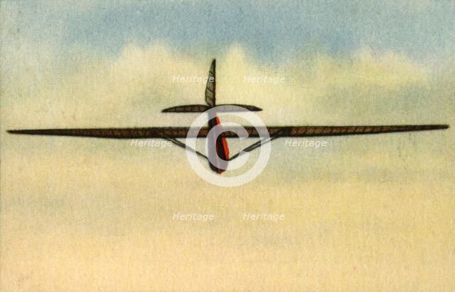 Flying instructor in glider at the Rhön-Rossitten Society gliding school, Germany, 1932.  Creator: Unknown.