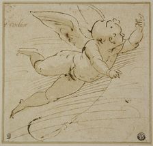Flying Putto, c. 1581. Creator: Francesco da Urbino