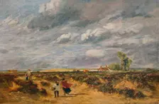 Flying the Kite, A Windy Day 1851. Artist: David Cox the elder