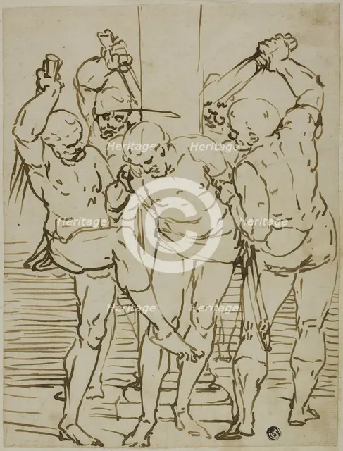Flagellation of Christ, 1570/90. Creator: School of Luca Cambiaso Italian, 1527-1586.