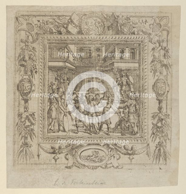 Flagellation of Christ in an ornate Frame, ca. 1542-45., ca. 1542-45. Creator: Anon.