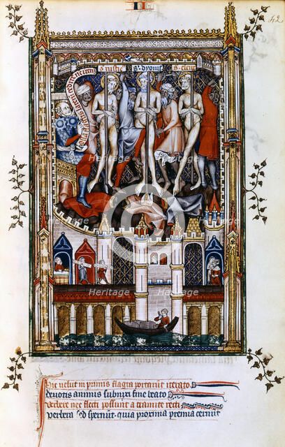 Flagellation of St Denis, St Rusticus and St Eleutherius, 1317. Artist: Unknown